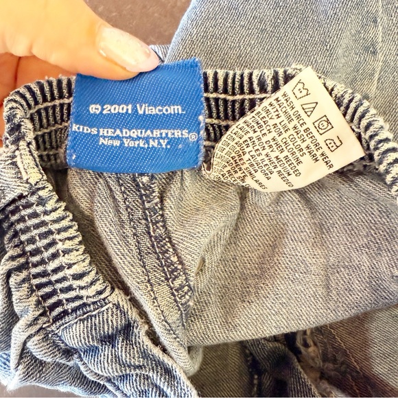 Vintage 2001 y2k Blues Clues Girls Denim Bootcut Jeans Embroidery Patchwork 4T - Picture 8 of 8